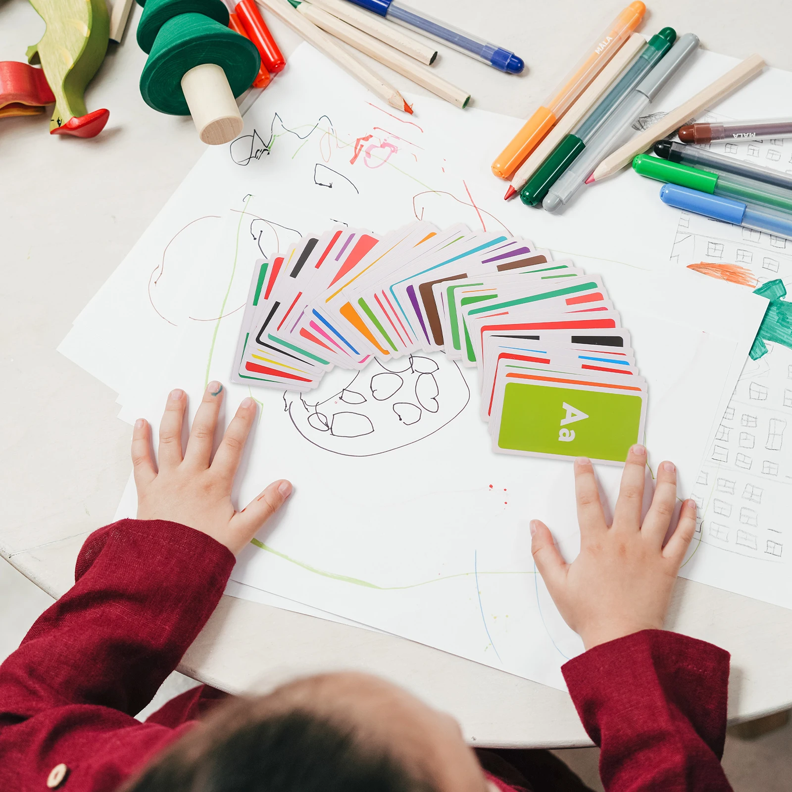 Cartes Flash éducatives pour enfants, 58 pièces, lettres et chiffres, couleur, jeux d'apprentissage cognitif, cartes d'apprentissage pour la maternelle