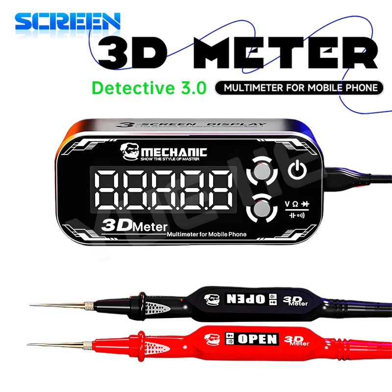 

Мультиметр MECHANIC Detective 3.0, 3D-метр, высокоточное измерение с тремя экранами, цифровым дисплеем, тестирование напряжения и тока