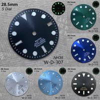 28.5 mm S Logo SUB Dial Suitable For NH35/NH36 Japan Movement Green Luminous Sunburst Quality Watch Modification Accessories