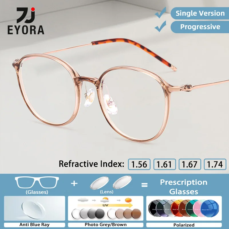 

EYORA Ultralight Minimalist Oval Reading Glasses Myopia Eyewear Hyperopia Anti Blue Ray Progressive Photochromic Eyewear Lens