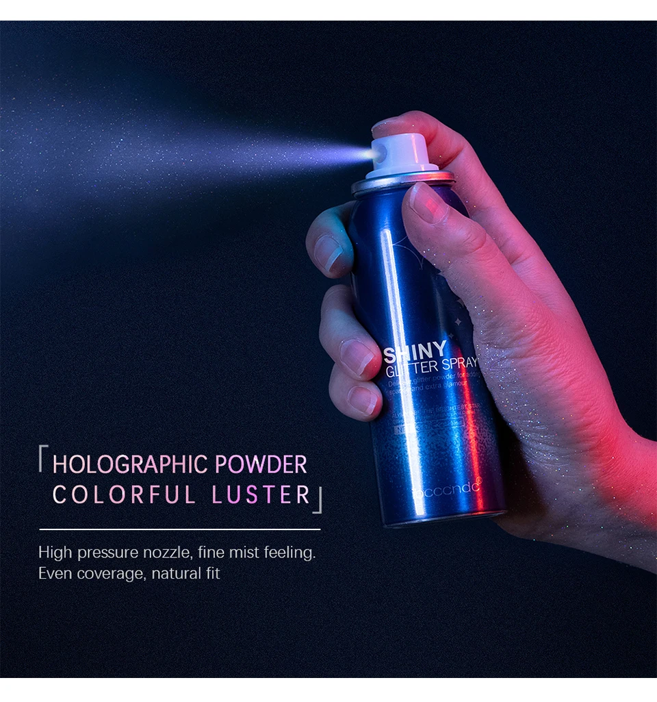 Makeup Glitter Spray Instantly Enhancing Radiance Emit Charming Radiance Quick Drying Brightening Waterproof Party Glitter Spray