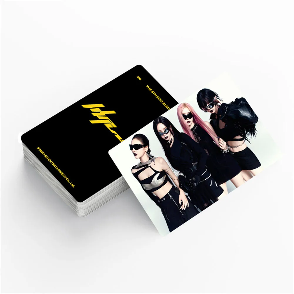 55Pcs/Set KPOP KARINA GISELLE NINGNING WINTER Album Whiplash Lomo Cards Double-Sided Photocards Boxed Postcard Fans Collection