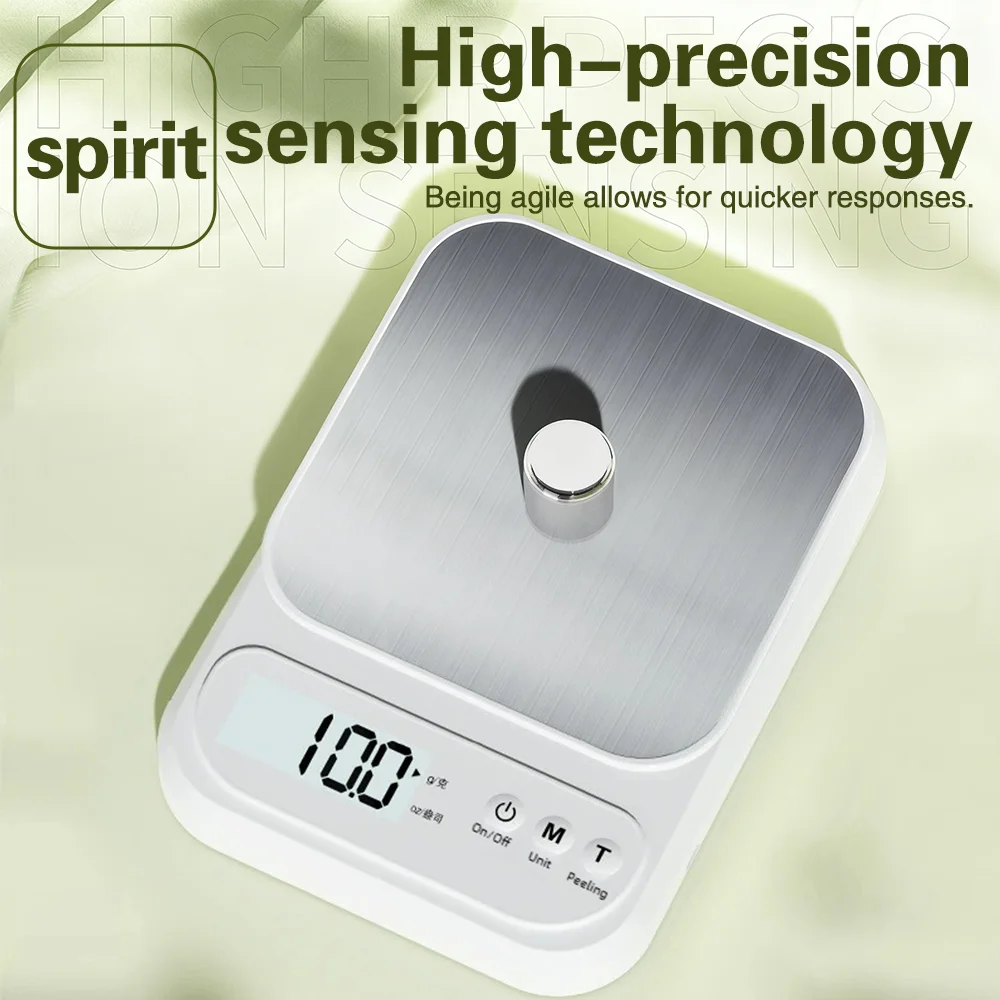ميزان إلكتروني عالي الدقة 10 كجم/1 جرام مقياس جرام صغير للمطبخ، ميزان قهوة دقيق مع شاشة LCD/وظيفة شديدة