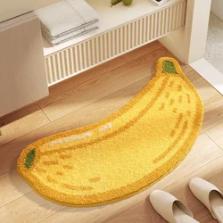 Creative Fruit-shaped Bath Mat Thickened Flocked Microfiber Bathroom Rug Non-slip Water-absorbent Quick-drying Foot Mat