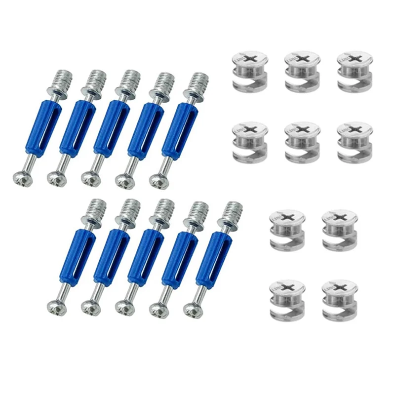 120PCS Furniture Cam Lock Fasteners Kit 3-in-1 Connectors Multi Size Cam Nuts Bolts Wood Dowel Pins Cabinet Hardware Set