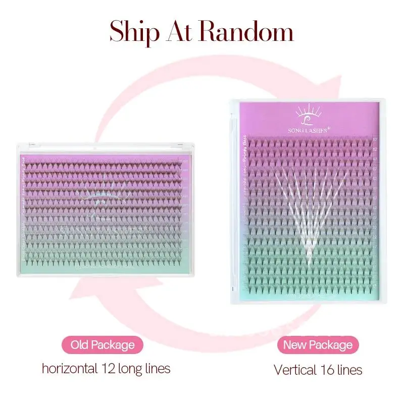SONG LASHES Eyelash Fans 3D 4D 5D 6D 7D 8D حجم طويل مسبق الصنع Fasn Base0.03 سمك الجذع مدبب 0.05 تمديد