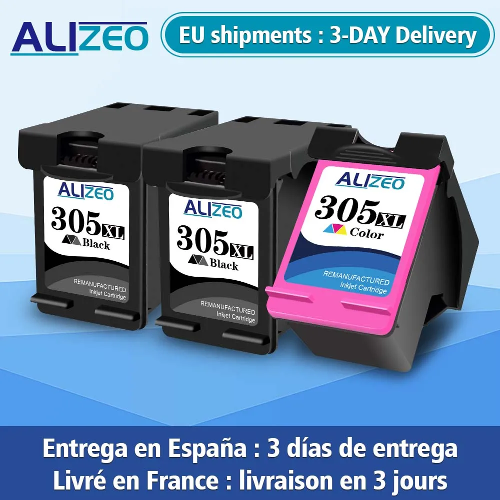 Alizeo 305XL Remanufactured Ink Cartridge For HP 305 XL HP 305 xl Compatible For HP DeskJet 2700 2710 2721 2722 4110 4120