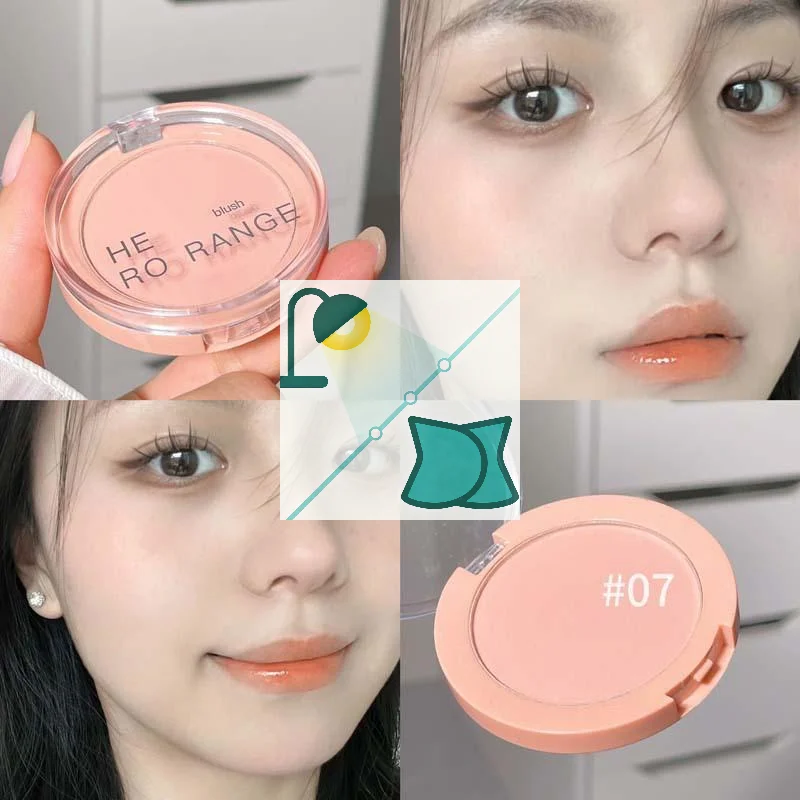 【HERORANGE】Palette di fard per il viso Fard opaco in polvere pressata impermeabile a lunga durata per il contorno delle guance Cosmetici da viaggio