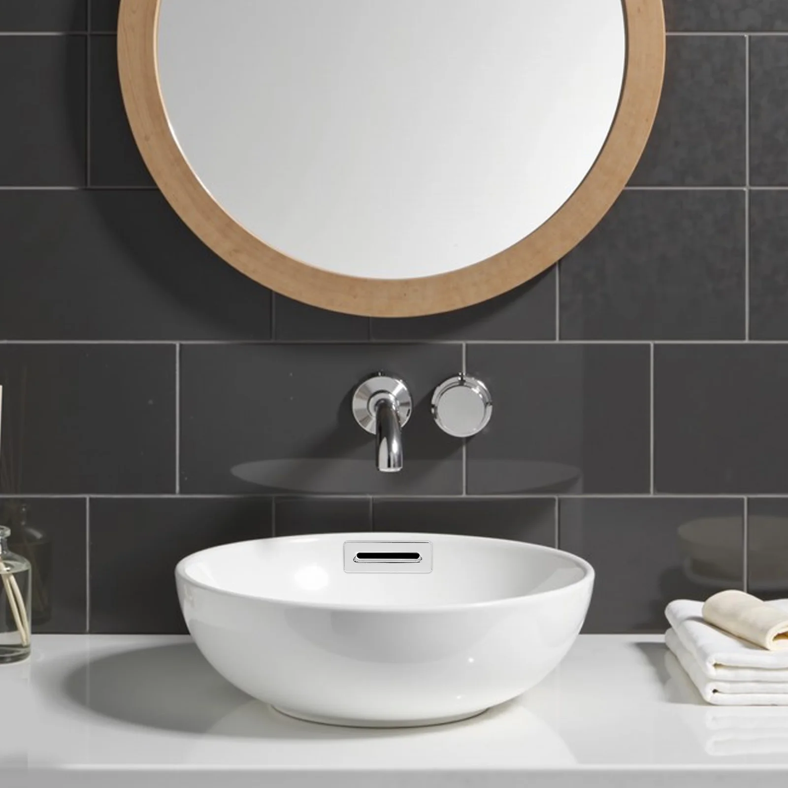 Anillo de tapa de desbordamiento para fregadero de baño, inserto embellecedor de lavabo para cubiertas de orificio de cocina, 2 uds.