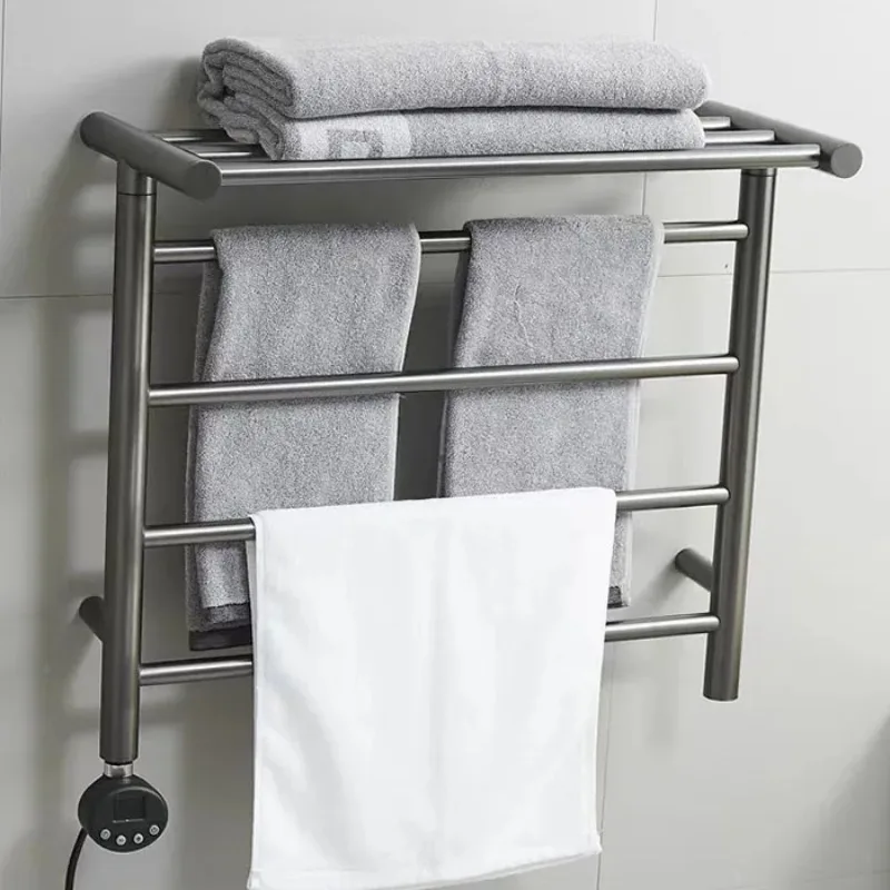 Top Fashion Smart Digital Display Towel Rack Bathroom Heating Drying Towel Rack Storage Rack Heating