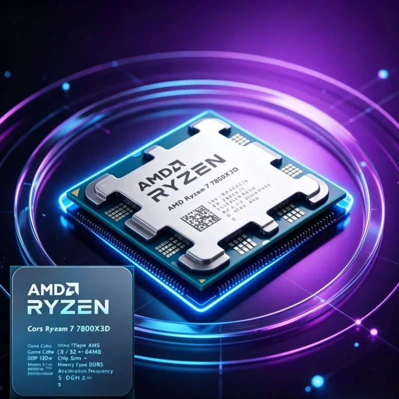 AMD Ryzen7 7800X3D Desktop Processor 8 Core 16 Thread AM5 Platform 3D V-Cache Gaming Computer CPU For Gaming Build