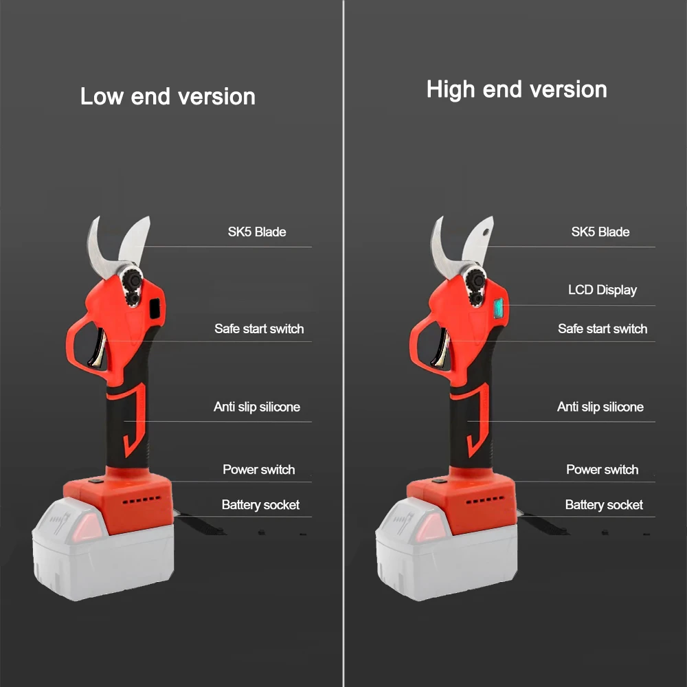 Borstelloze Elektrische Snoeischaar Tuingereedschap Snoeischaar Met 0/1 LED Scherm Draadloze Fruitboom Schaar Fit Milwaukee 18V Batterij
