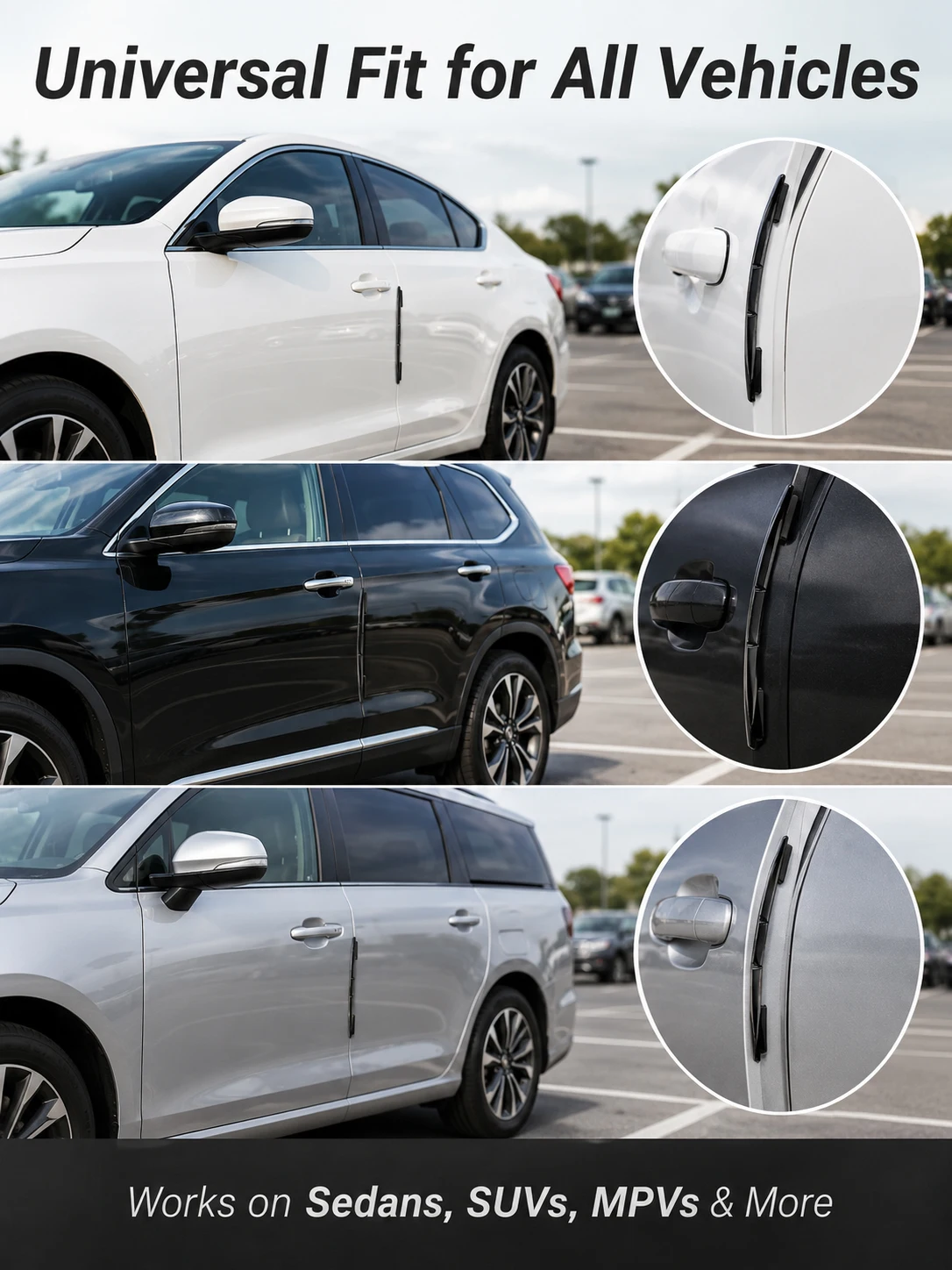 4 Stück Universeller Autotür-Kantenschutzstreifen Anti-Kratz Anti-Kollisions-PVC-Schutzleiste für Limousine SUV MPV – Detail 6