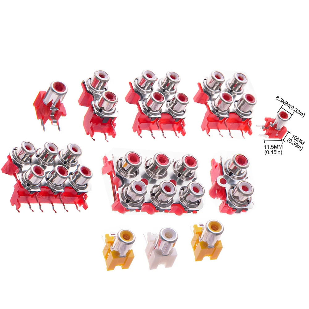 RCA RCA-213/413/613 Audio Female Jack Integrated Circuit Accessories AV Input Socket Red Yellow White Lotus Amplifier IC