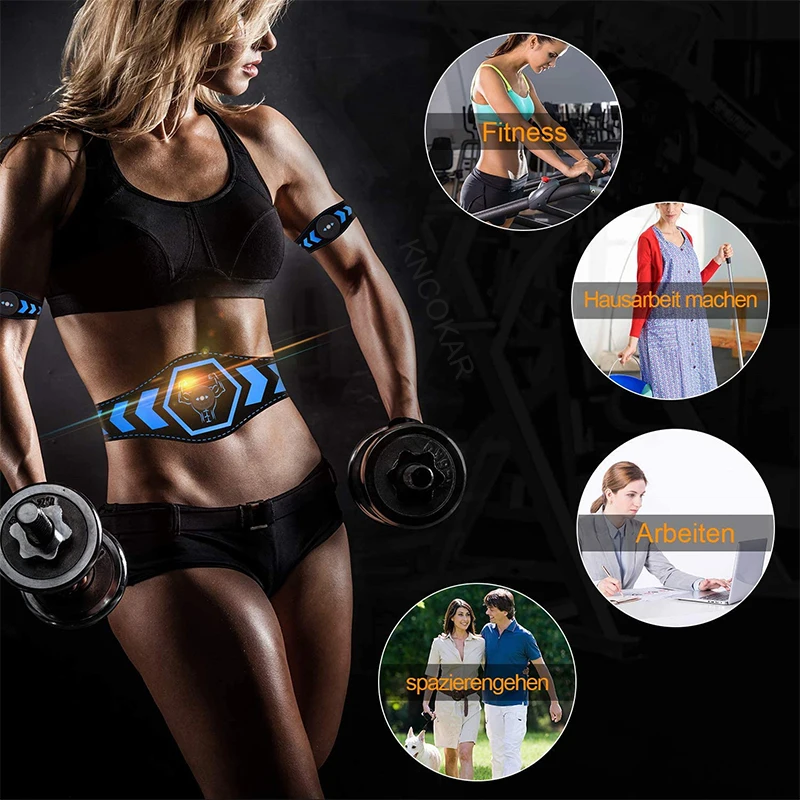 Portable Abdominal Muscle Electric Stimulator Fitness Machine Toner Health Slimming Accelerator USB Rechargeable Home Fitness