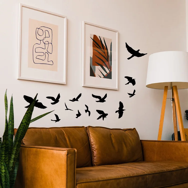 �Many Little Birds Fly“-Wandaufkleber für die Dekoration von Wohnzimmerhintergründen, selbstklebende Wandbilder, zur Verschönerung von Schlafzimmern, abnehmbare Aufkleber. – Detail 3