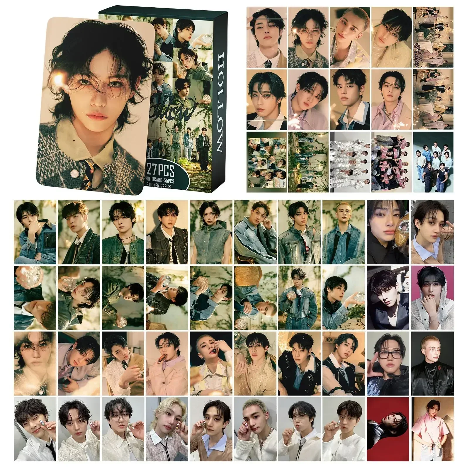 جديد 127 قطعة Kpop SKZ الصبي ملصقات Photocard HOLLOW ألبوم جديد الكورية ستار لومو بطاقات صور طباعة مجموعة من البطاقات المشجعين جمع بطاقة بريدية
