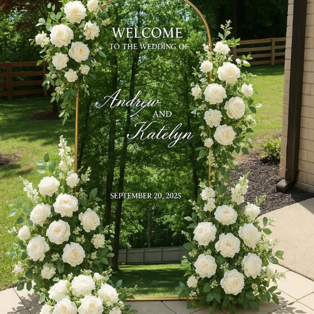 Personalised Sticker Welcome To The Wedding Of Vinyl Decal Wedding Sign Mirror Stickers Decor Custom Name and Date