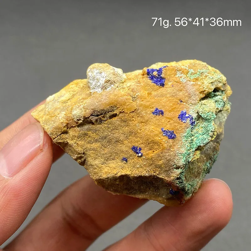 100% natural Azurite coexists with rocks mineral specimen healing crystal collection