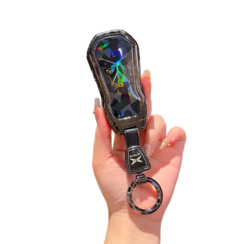 Premium Zinc Alloy Key Cover Case for XPENG P7/G6/P5/G9/G3i - Protective Key Fob Shell Key Bag Chain