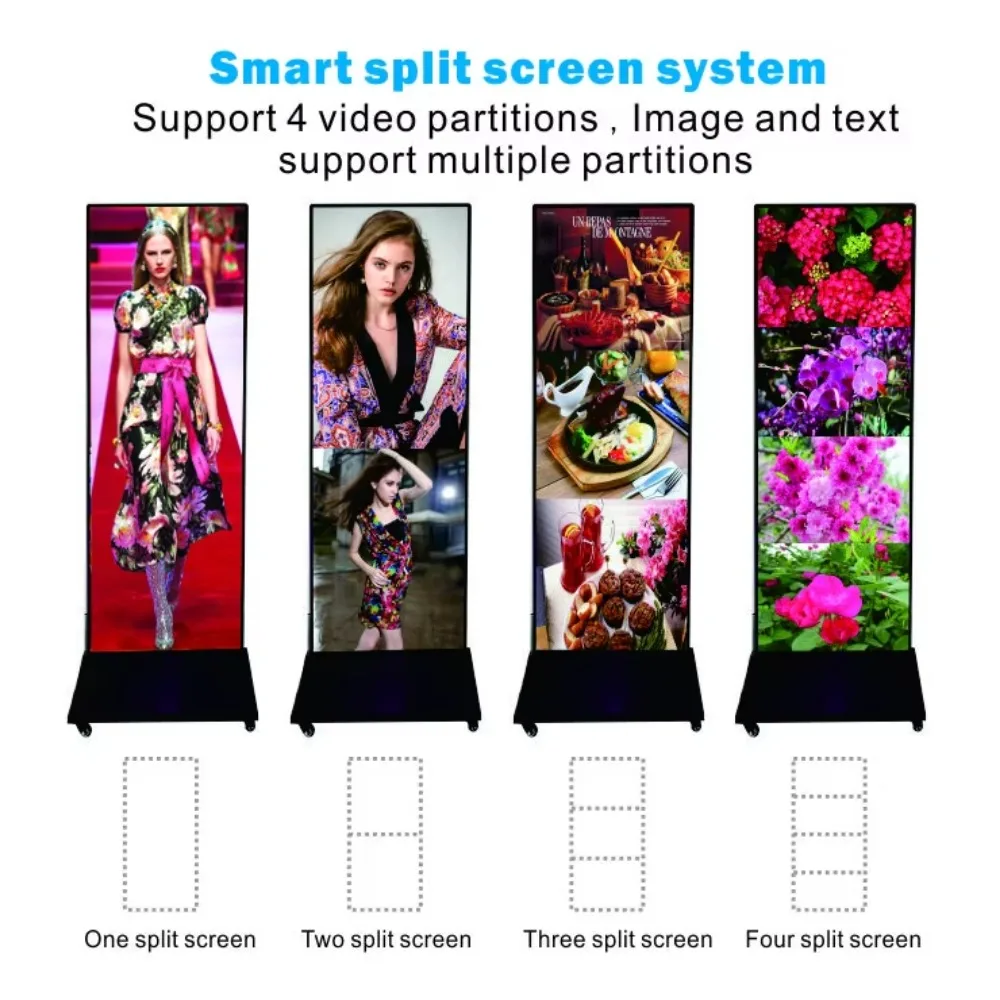 Shopping Mall P2 Indoor Digital Signage Advertising Mobile Pentium 4 Street Light Poster Screen LED Display