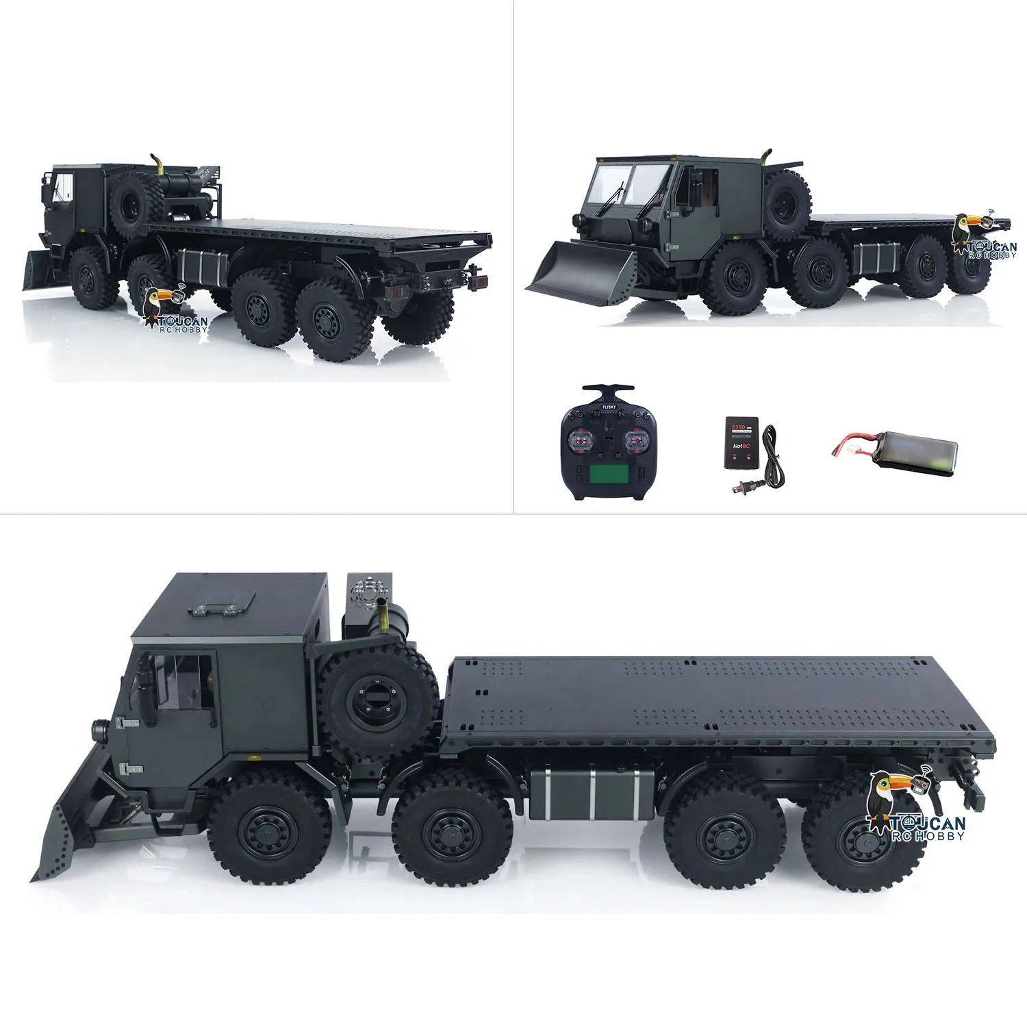 TOUCAN FAI DA TE 1/18 8X8 Metallo RC Camion Militare RTR Auto Da Trasporto Mini CAPO CUB3 2 Velocità Cambio Assale Serrature Unità di Fumo Modello di Hobby