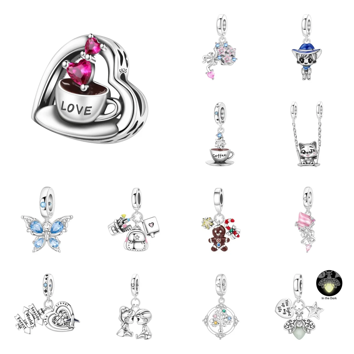 

Бусины-подвески из стерлингового серебра 925 пробы с синей бабочкой, подарок лучшему другу для изысканных пар и аксессуар для повседневного ношения.