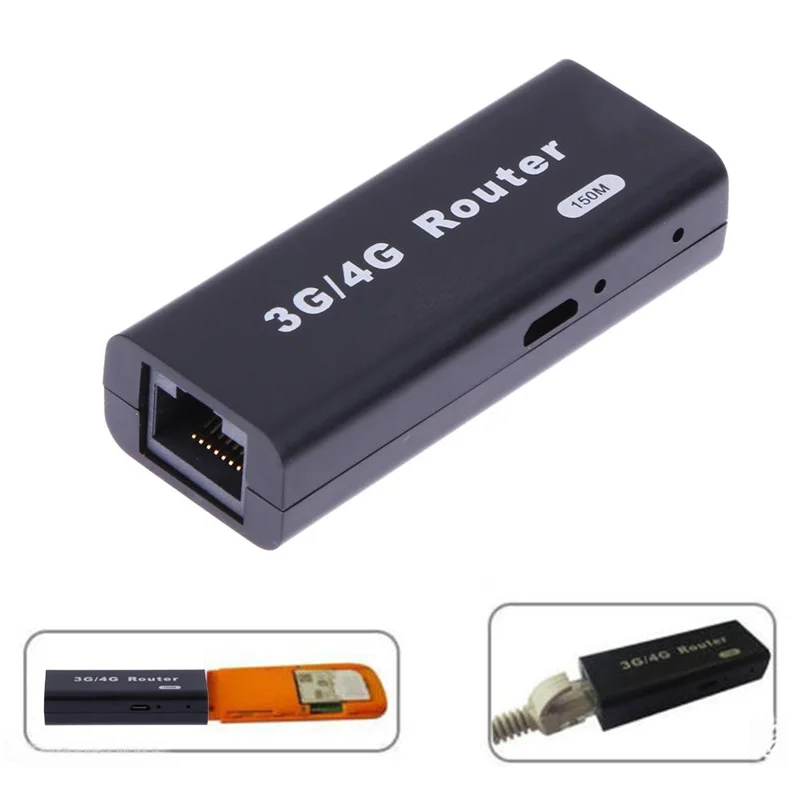 แบบพกพาขนาดเล็กเราเตอร์ไร้สาย3G/4G WiFi WLAN ฮอตสปอต WiFi 150Mbps RJ45 USB เราเตอร์ไร้สายพร้อมสาย USB