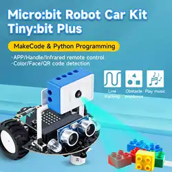 Microbit Smart Robot Car Video Remote Control with WiFi Image Module for Kids Programming Educational Learn DIY Electronic Kit