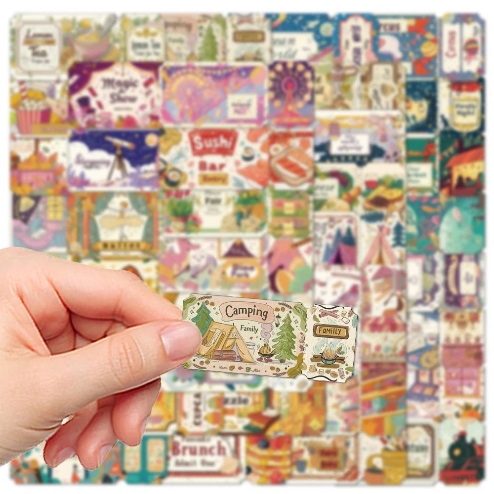 10/30/50 قطعة ريترو حلم تذكرة الكرتون ملصقات الجمالية مضحك الكتابة على الجدران سكرابوكينغ جراب هاتف المحمول INS Artsy ملصق اللعب #5