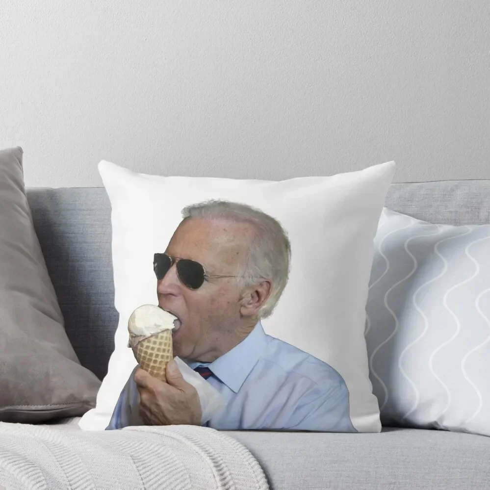 

Joe Biden Eating Ice Cream Throw Pillow Bed pillowcases Christmas Pillow Covers Pillowcases Bed Cushions bed pillows pillow