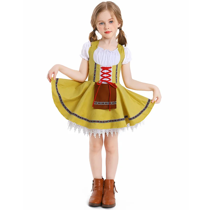 

Girls Halloween Cosplay Costume German Bavarian Beer Festival Maid Dresses Children Carnival Theme Party Performance Outfit