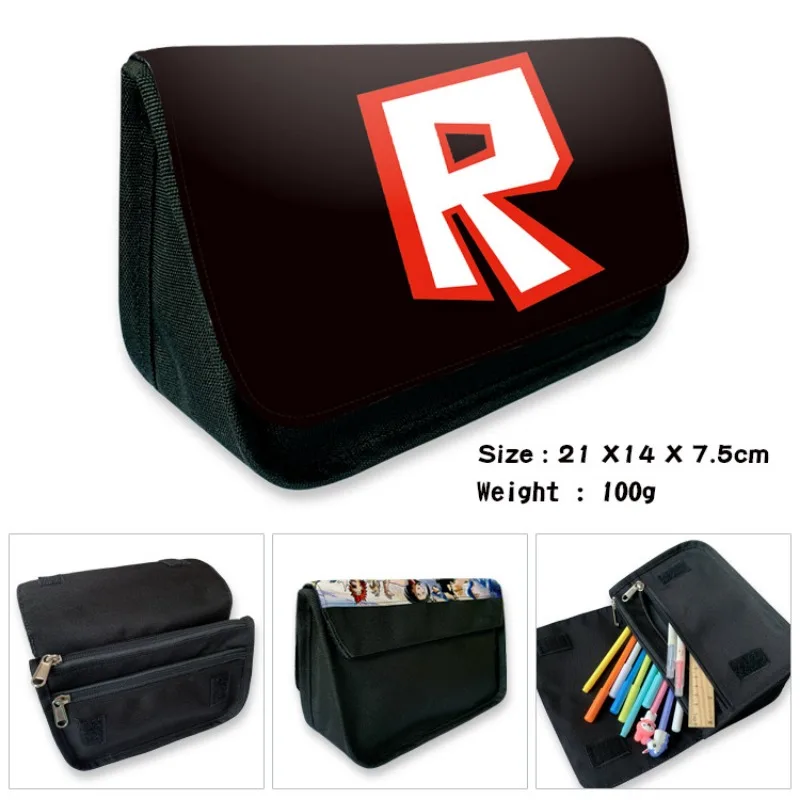 Roblox Game Peripheral Pencil Case Stationery Box Cartoon Student Large Capacity Pen Storage Bag Zipper Pen Bag Birthday Gifts