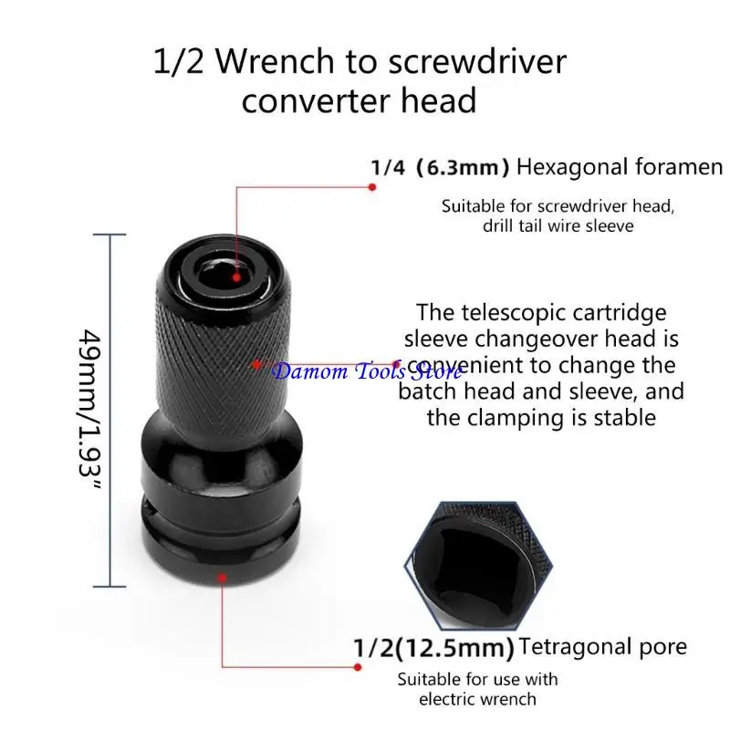 Bộ chuyển đổi cờ lê phổ biến 57be Bộ chuyển đổi Ratchet Ratchet Bộ chuyển đổi inch đến 1/4 inch