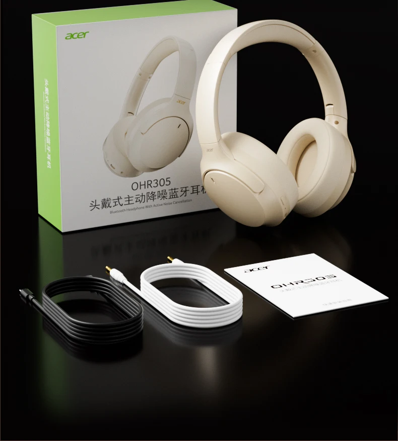 Acer OHR305 ANC Drahtlose Kopfhörer Kopfverfolgung 3D Spatial Audio -42 dB ANC Bluetooth 5.4 HiFi-Headset ENC HD-Mikrofon mit geringer Latenz – Detail 30