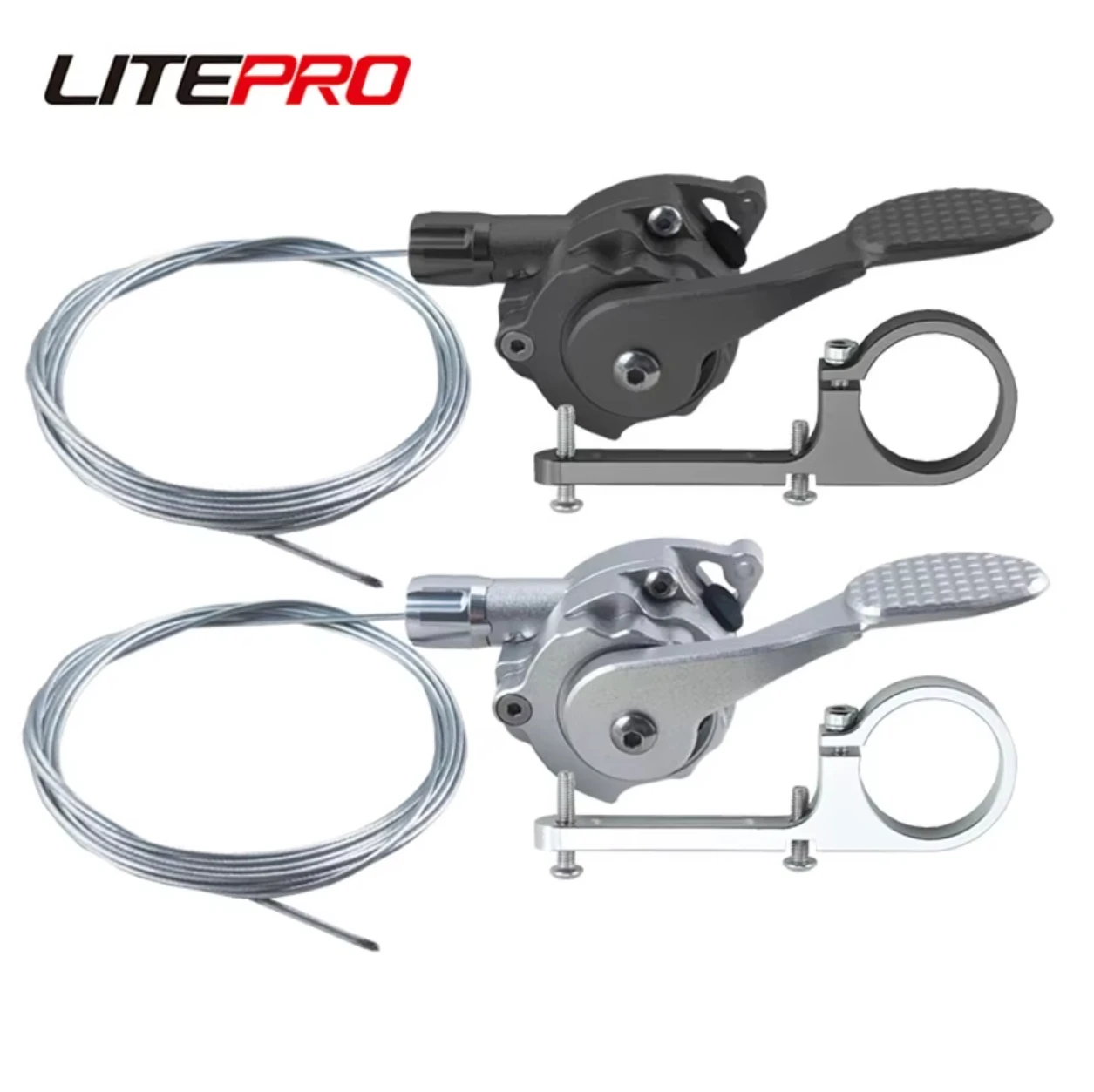 Litepro External 7 Speed Bicycle Finger Dial Derailleur Shifter Alloy DIP Set With Shifter Cable For Brompton