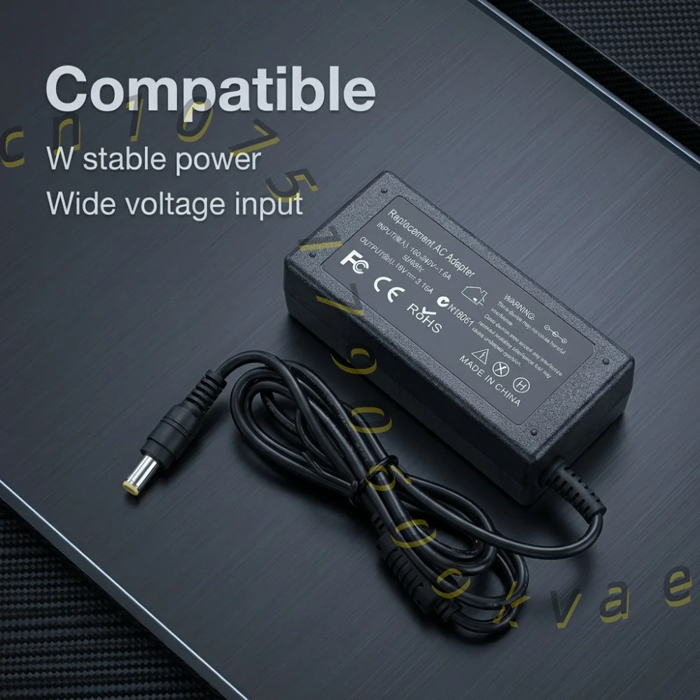 Laptop Charger 19V 3.16A AC Power Adapter for Samsung R458 R467 R428 5.5x3.0mm Power Supply Cord