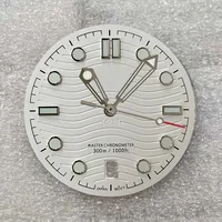 Kit de cadran et aiguilles de montre 31mm NH35, logo S, finition mate ondulée, date unique, luminescence verte, aiguilles squelette, pièces de modification pour montres de plongée. 2