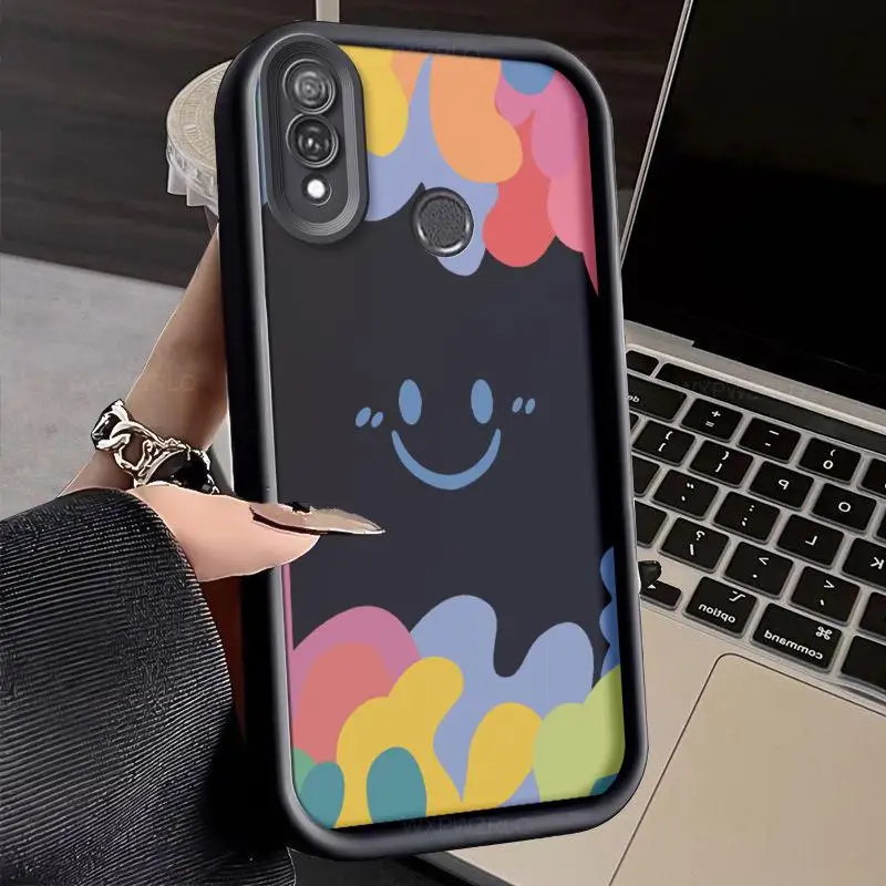 Cartoon Smiley Face Phone Case For Huawei Y9 Y9 Prime 2019 Graffiti All Inclusive Shock-absorbing Silicone Soft Back Cover