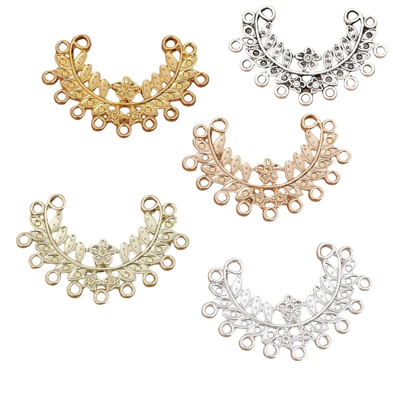 BoYuTe Alloy Flower Pendant with Porous Loops Vintage Handmade Materials DIY Jewelry Accessories and Components