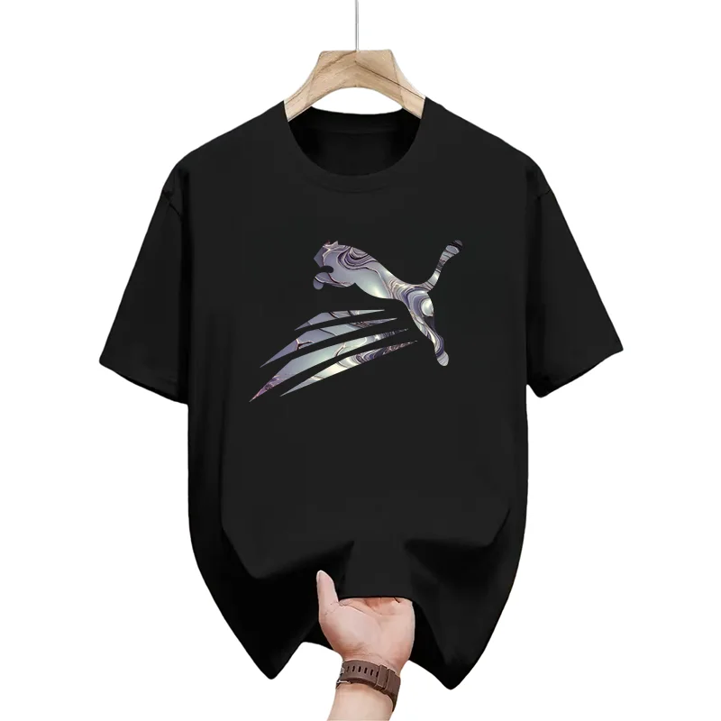 

2026 New Model Men's Fashionable Paris Brand Printed T-shirt, Pure Cotton Round-neck Casual Urban Style, High-quality PremiumY2K