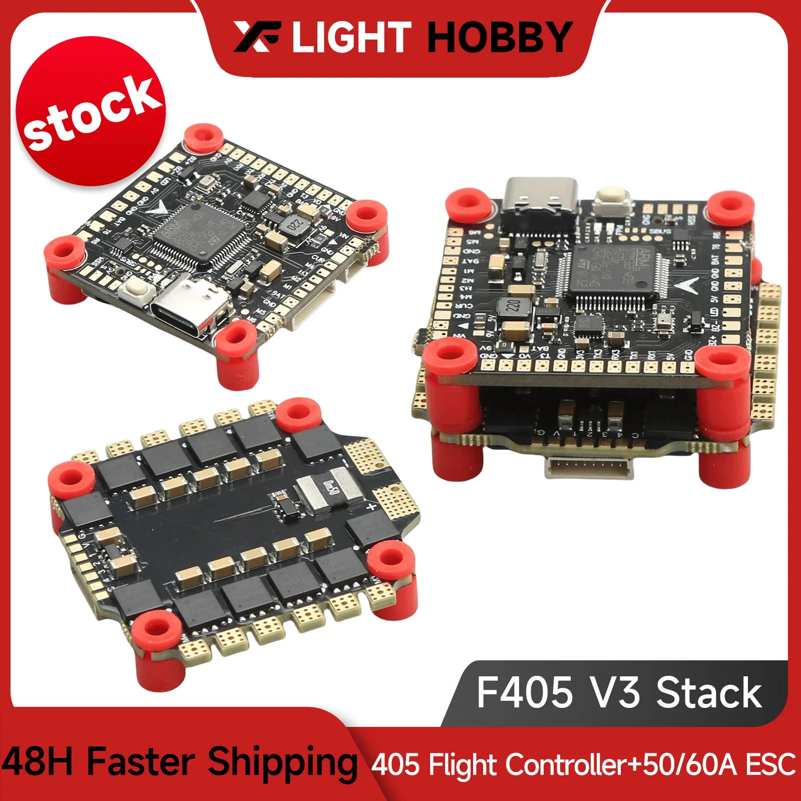 

XFlight Hobby F405 Flight Controller Stack 30x30 with 50/60A 4 in 1 3~6S Brushless ESC for FPV Quadcopter Fixed-Wing&Drone