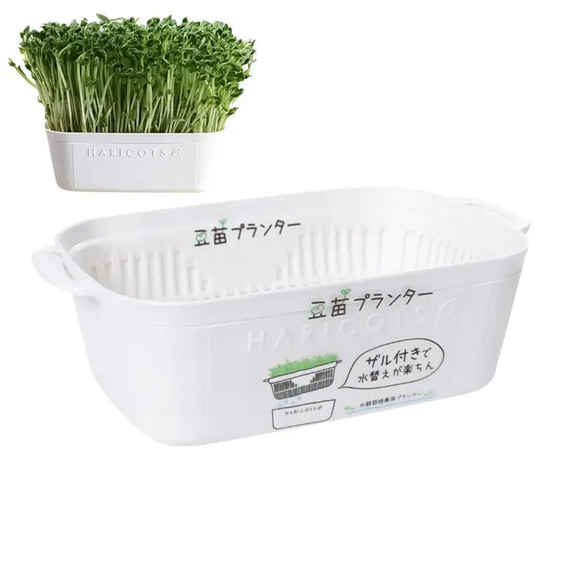 Bean Sprouts Planting Tray Veggie Trays Microgreens Growing With Plate Sprouting Pot Plastic Ealthy Sprouts For Salads Home