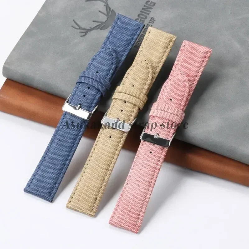 10/12/14/16/18/20/22 مللي متر الدنيم نمط النايلون حزام ساعة اليد لهواوي GT5/4/3/2 حزام الساعات الرجال النساء ل سايكو سوار إكسسوارات