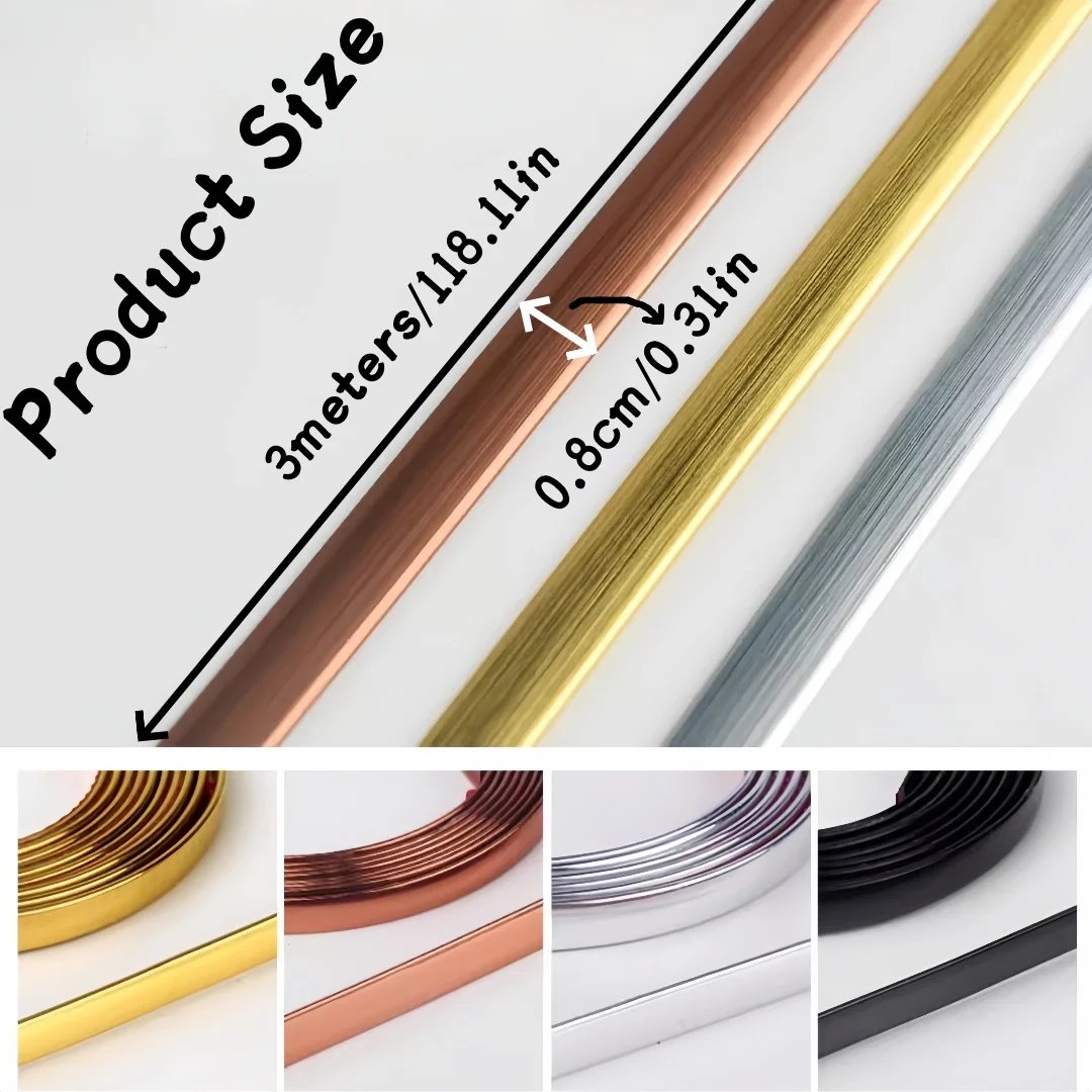 1pc 3meters/118.11in mirror frame decorative strip, featuring a mirror effect decorative strip, removable