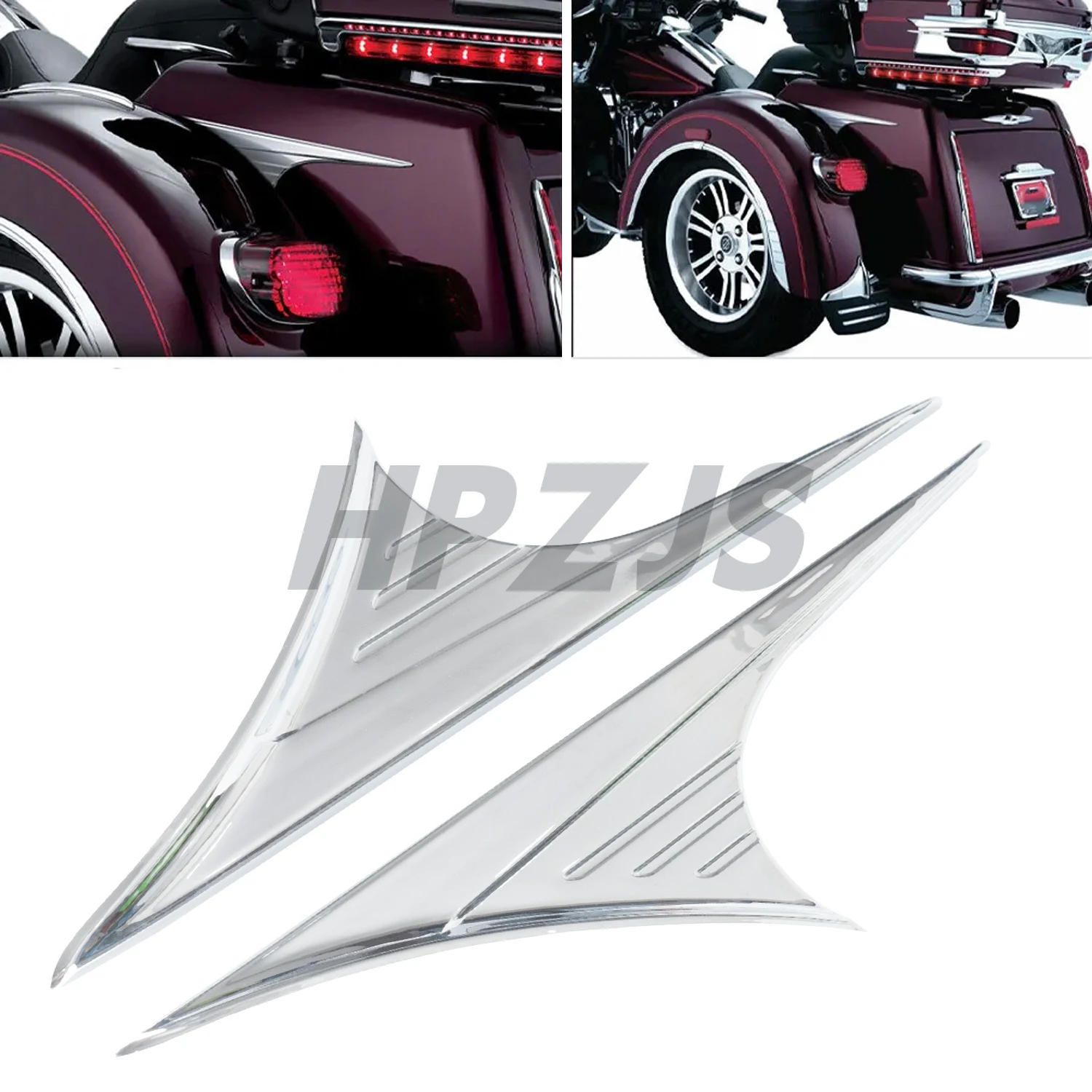 

Motorcycle Rear Trunk Side Accents Trim For Harley Davidson Tri Glide Ultra FLHTCUTG 2009-2022 Trike FLHXXX US 2010-2011 Chrome