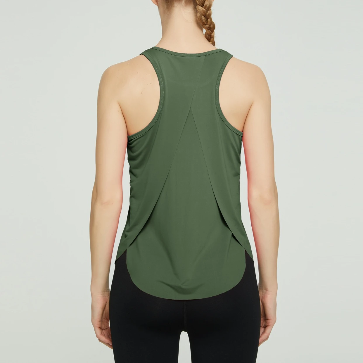 

Women's Quick Dry Yoga Tank Top Sleeveless Work Tank Women's Sports Running Dovetail Back Fitness Top Split Loose Yoga Shirt