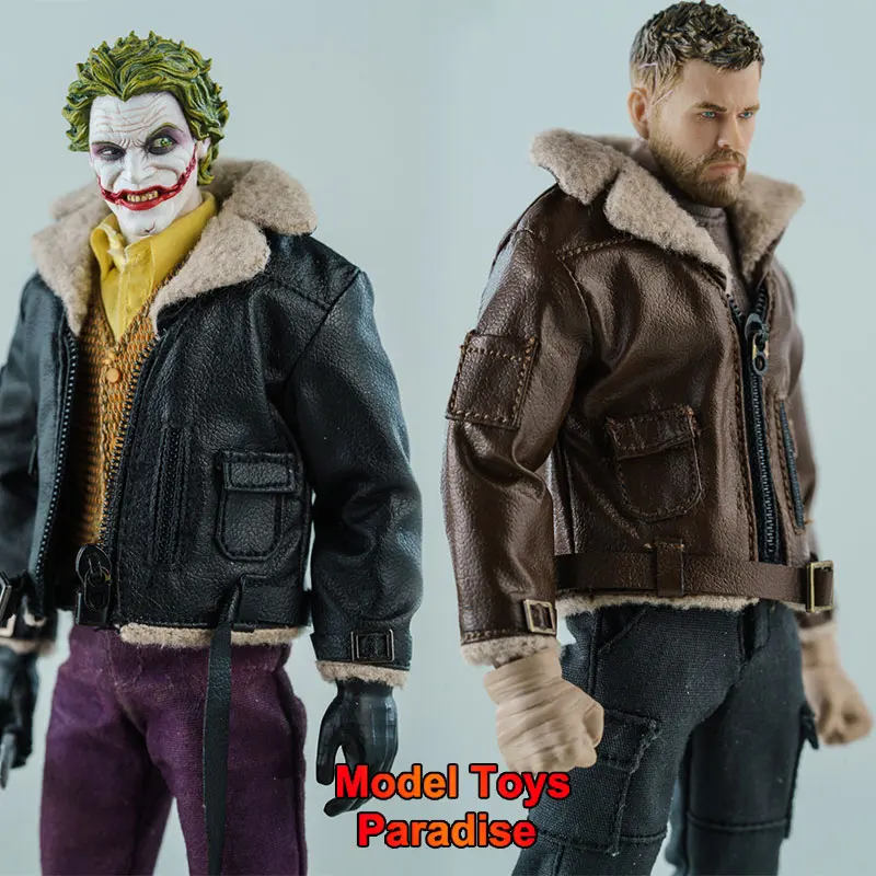 

Notaman 1/12 Slim Zipper Multiple Pockets Leather Jacket Fit 6'' romankey ANT Men Soldier Action Figure Body