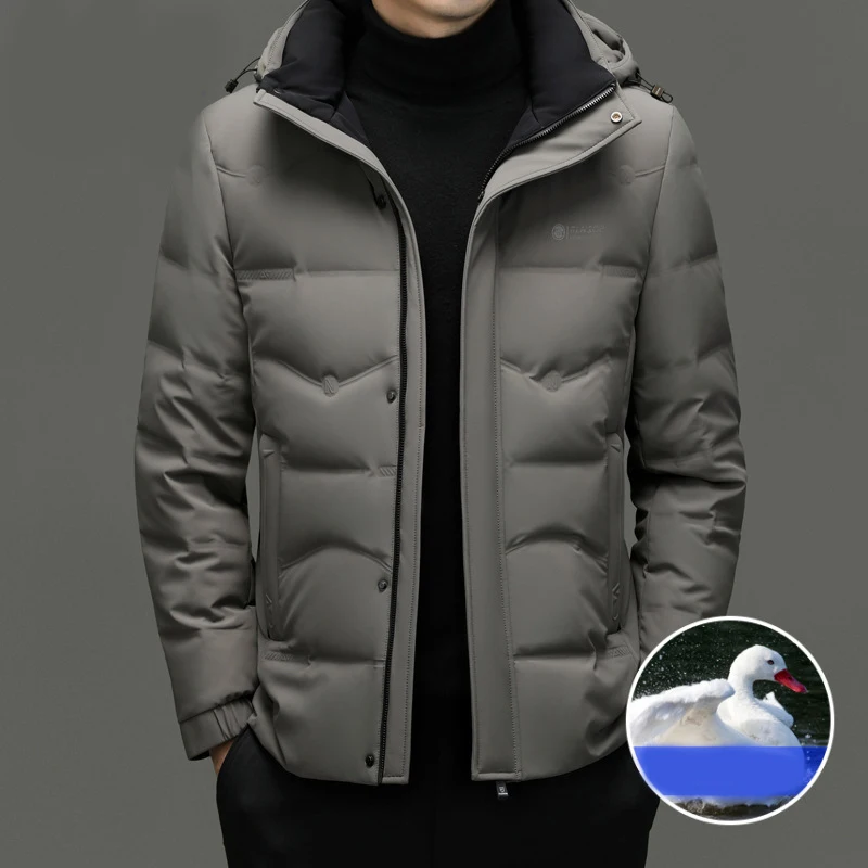 Hooded Down Jacket Men's Winter Short 2023 New Middle-aged Thickened Warm Jacket