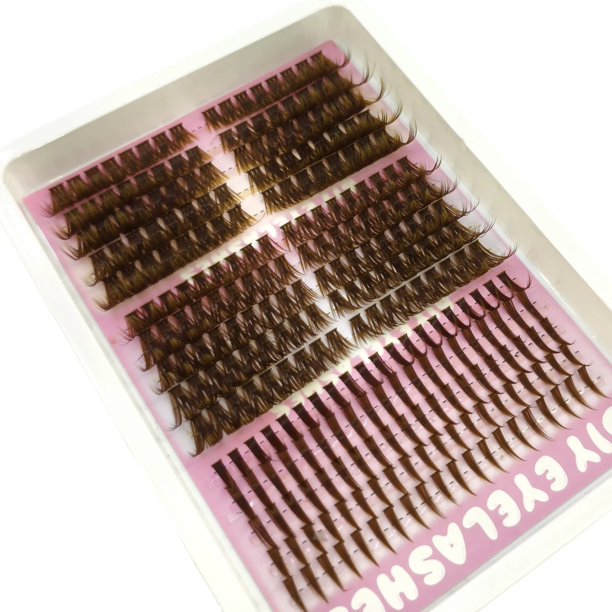 HBZGTLAD 40P-120P Braune Wimpern-Spikes-Cluster, natürlich, 240 Cluster, künstliche Wimpernverlängerungen, Wispy Lashes – Detail 13